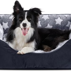 Dog Beds Small Plus Size, Small Dog Bed Washable, Orthopedic Pet Sofa Bed, Pet Cuddler Anti-Slip Bottom, Soft Calming Sleeping Warming Puppy Bed (S Plus (25"x 21"x 8"), Black)